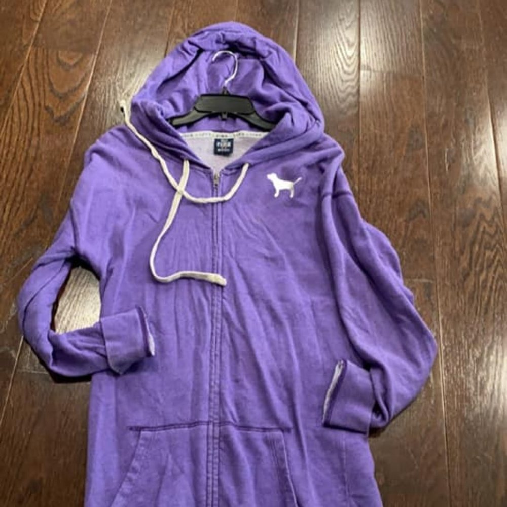 Purple Victoria Secret Zip Up Sweatshrt
